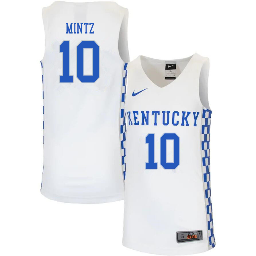 Men #10 Davion Mintz Kentucky Wildcats College Basketball Jerseys Sale-White - Click Image to Close